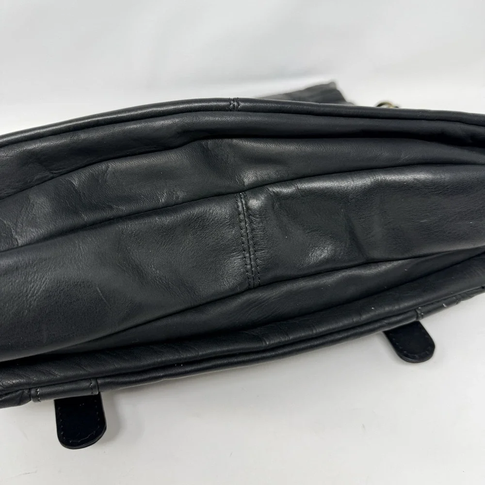 Frye Logan Black Leather Top Handle Briefcase Flap Messenger Laptop Bag Men's